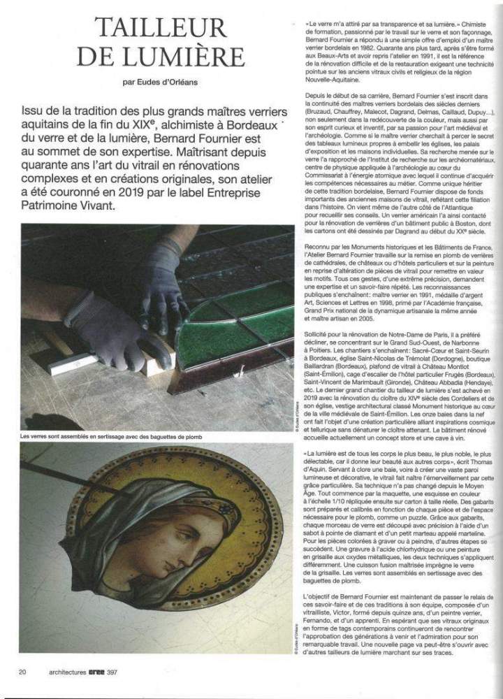 Article magazine vitraux Villenave-d'Ornon
